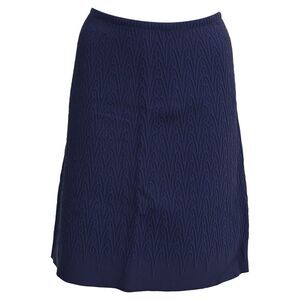 Alaïa Textured Knee Length Skirt in Blue Viscose